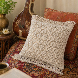 Coastal Macrame Cushion Sleeve